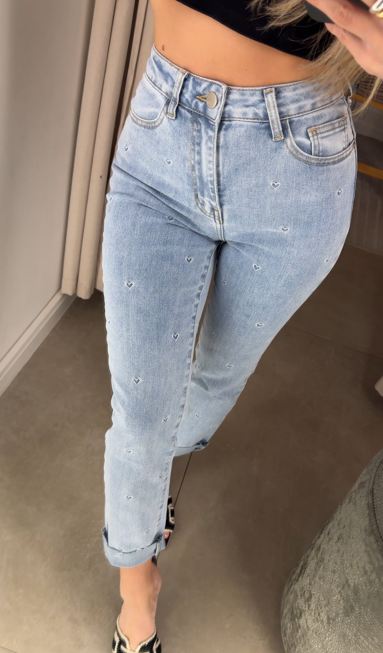 Mom Jeans Mia bestickt