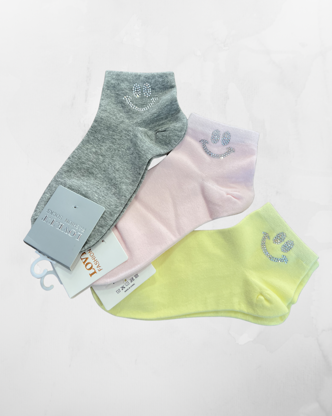 Socken Glitter Smiley