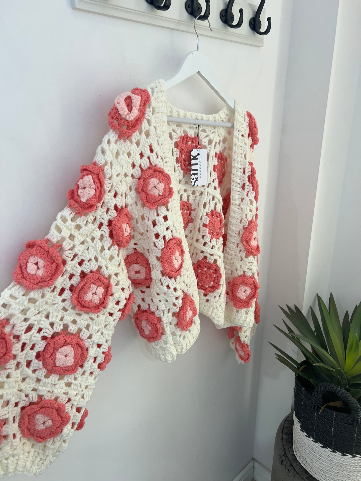 Häkeljacke heavy Rose