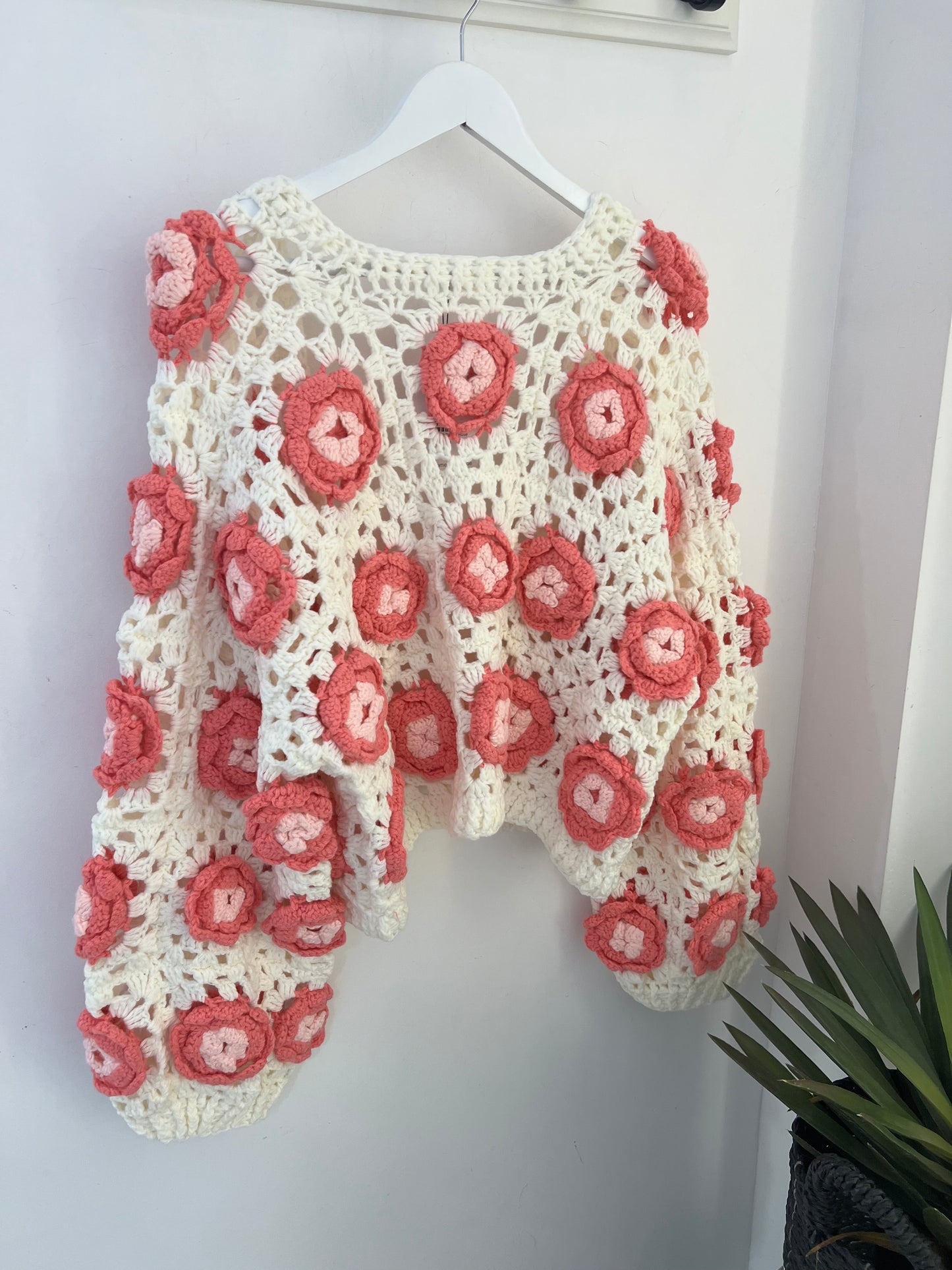 Häkeljacke heavy Rose