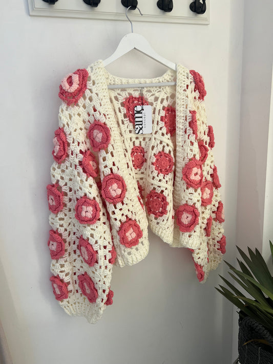 Häkeljacke heavy Rose
