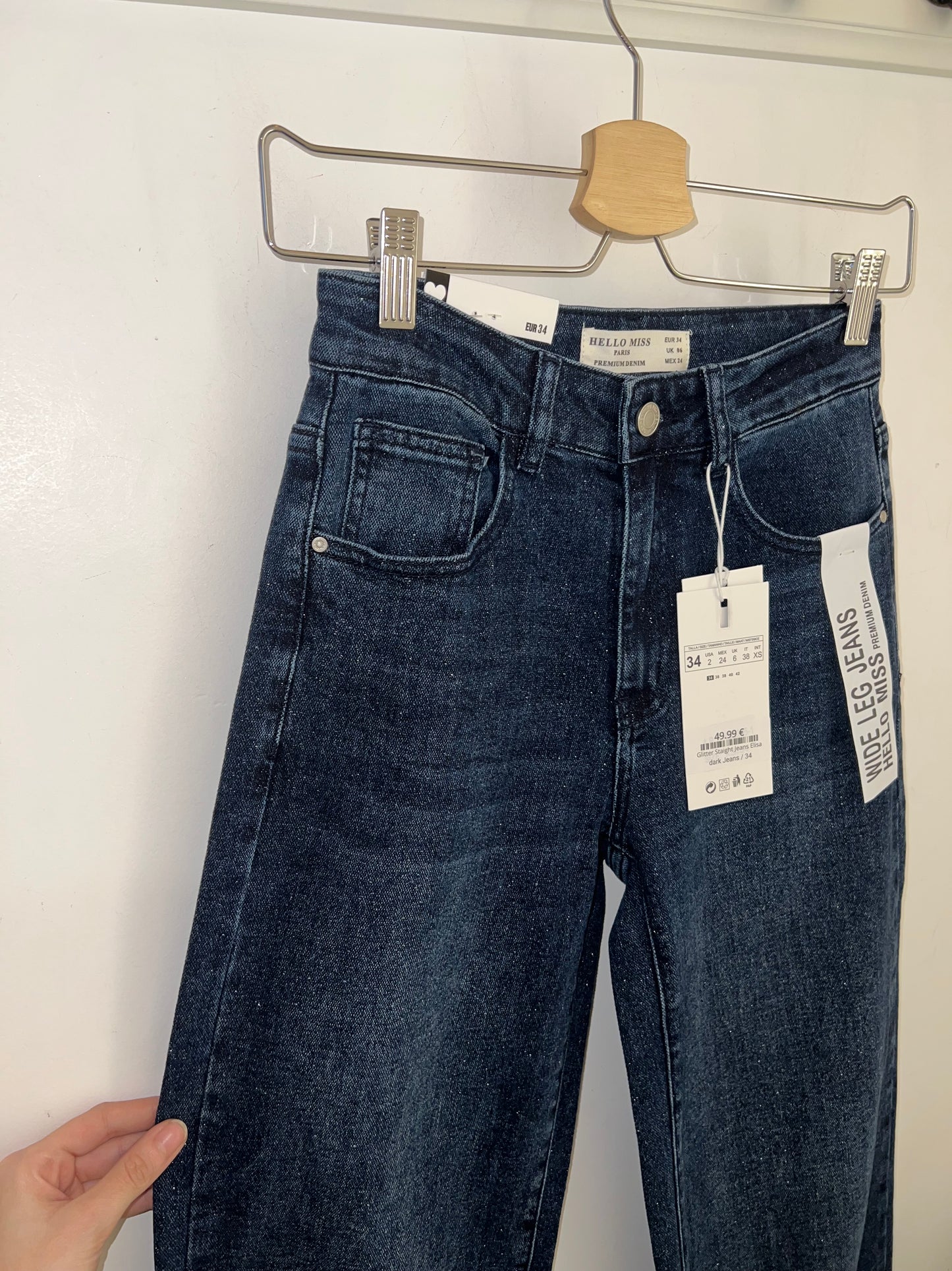 Glitter Staight Jeans Elisa long