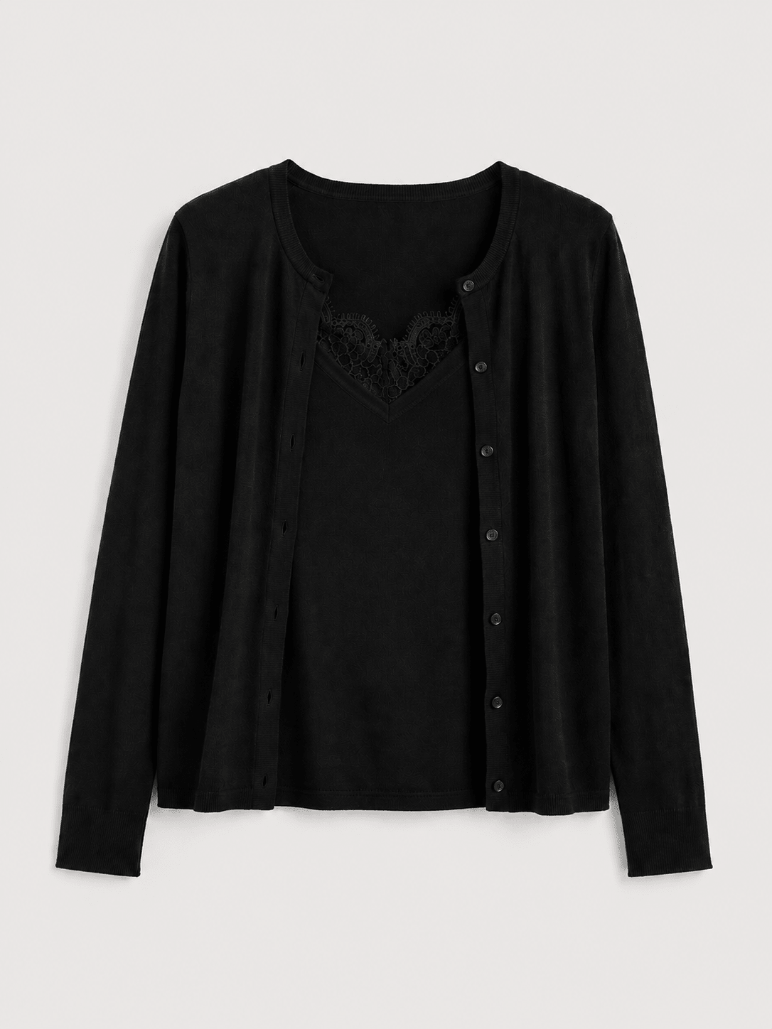 Cardigan mit Spitzentop - same concept