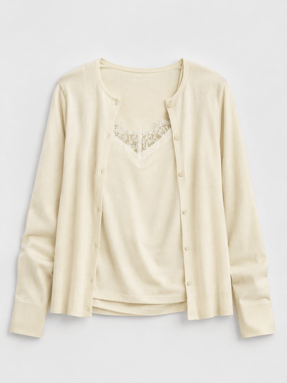 Cardigan mit Spitzentop - same concept