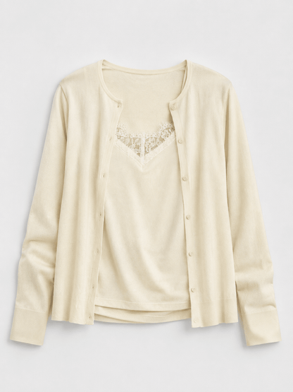 Cardigan mit Spitzentop - same concept