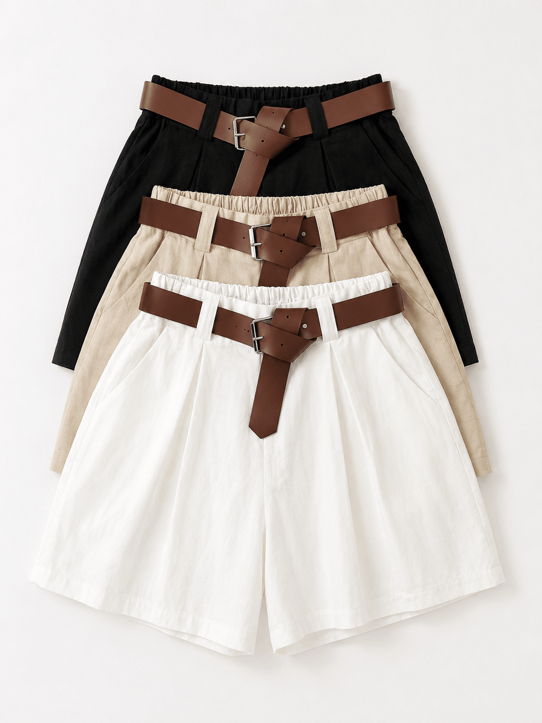 Leinenshort mit Gürtel - same concept