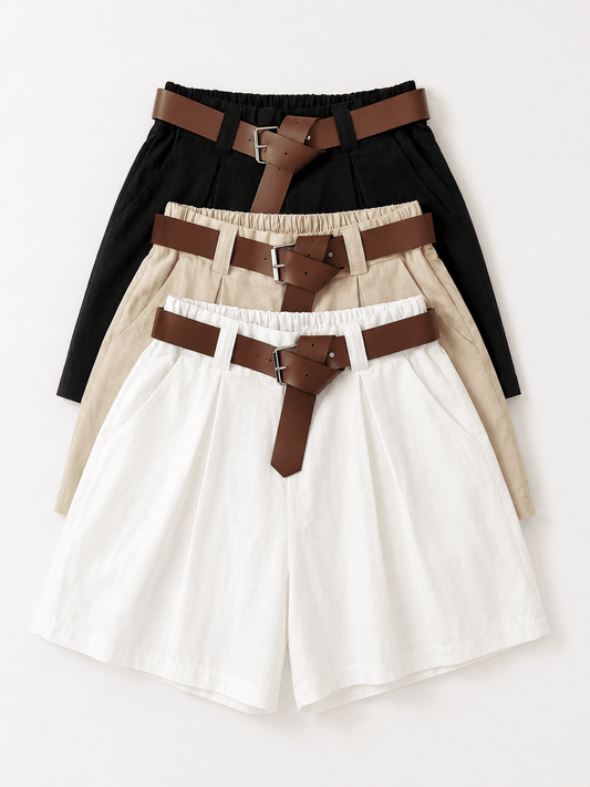 Leinenshort mit Gürtel - same concept