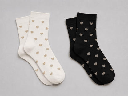 Socken mit Glitzer Herzen - same concept