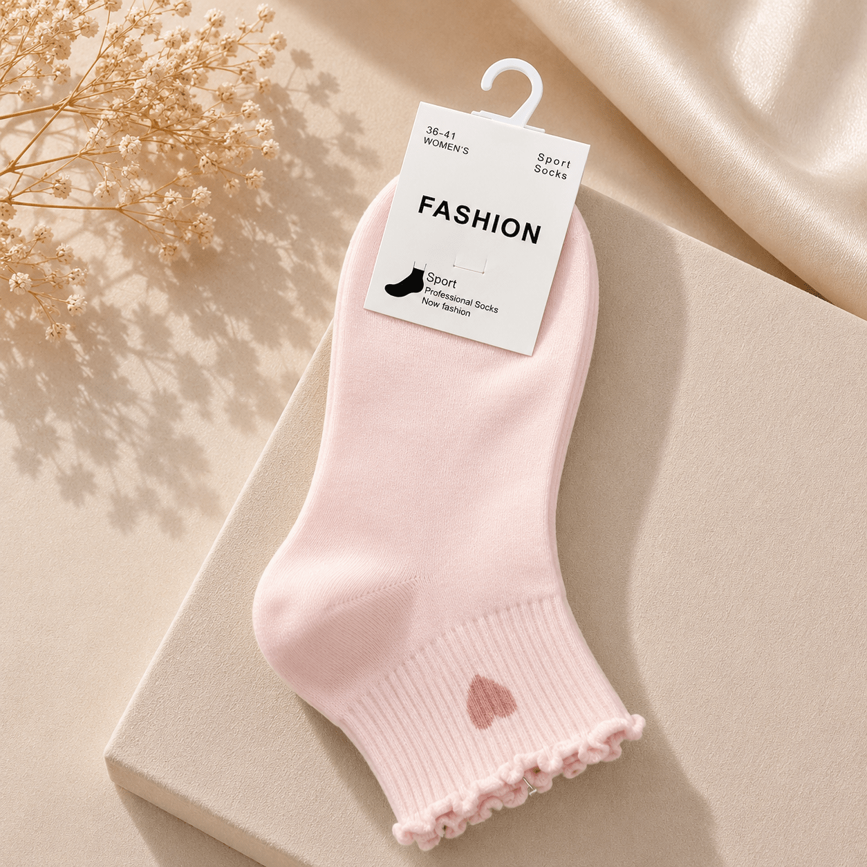 Socken ruffled Heart - same concept