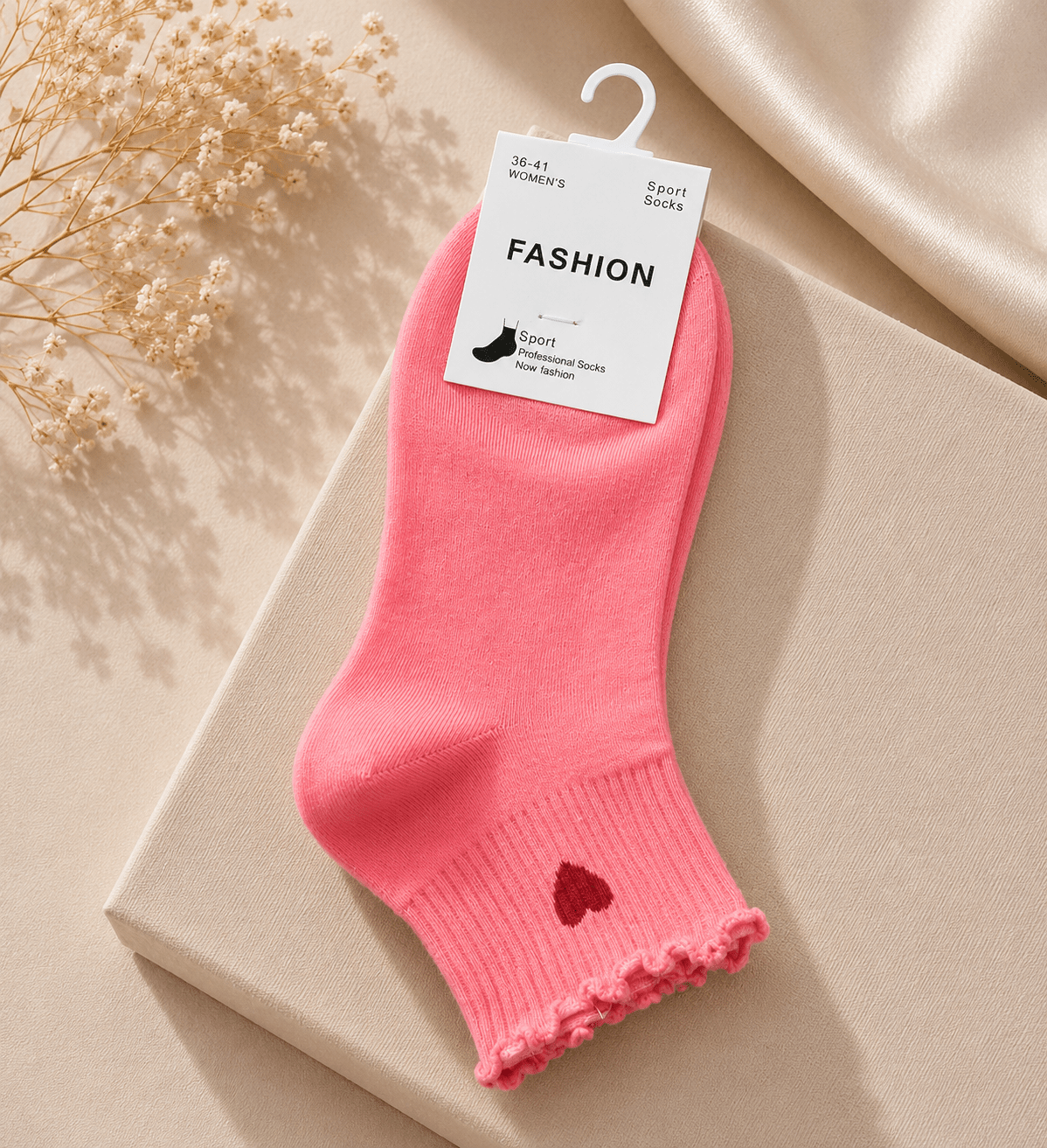 Socken ruffled Heart - same concept