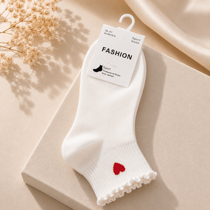 Socken ruffled Heart - same concept