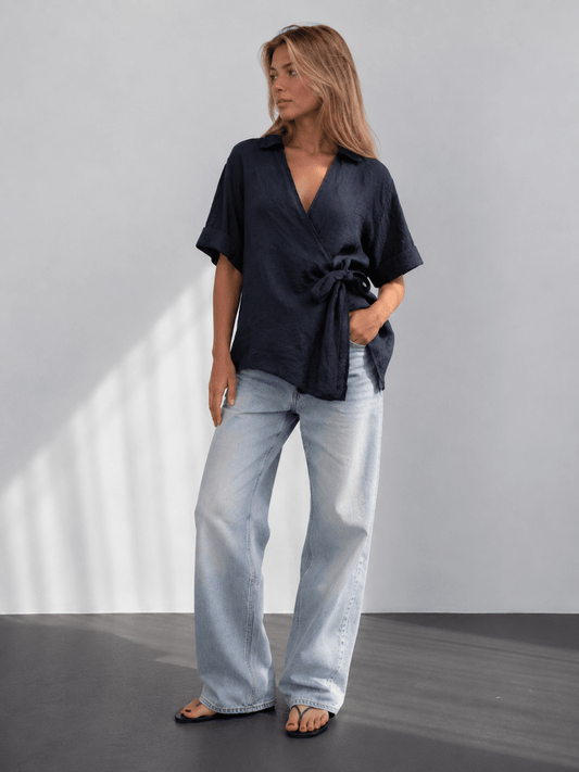 Wickel-Leinenbluse Katja - same concept